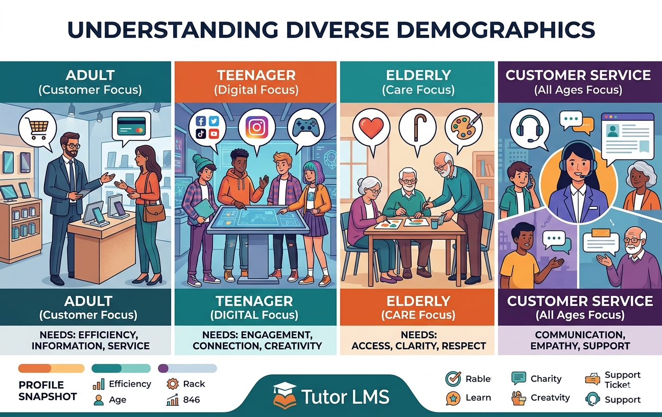 People (adult, teenager, elderly, customer)